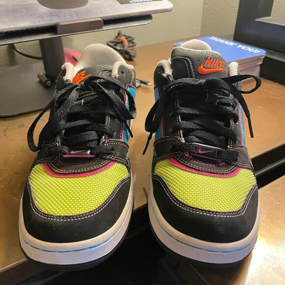 Nike Air Prestige III Sneakers Black Blue Yellow Womens Size 9 US 394656-437 - Picture 2 of 8